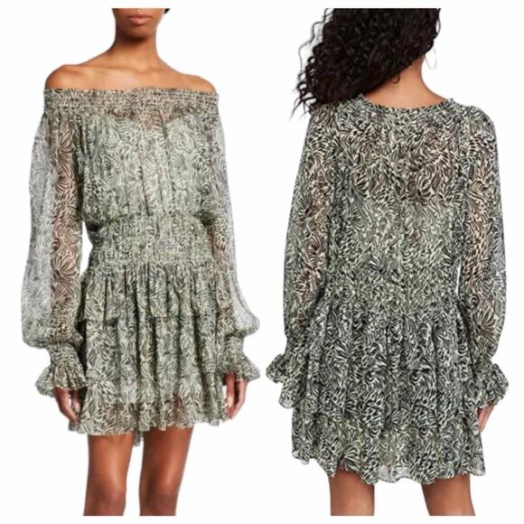 Cinq a Sept Janelle Sheer Lightweight Mini Ruffle Casual Dress Size US 6 - Picture 9 of 11